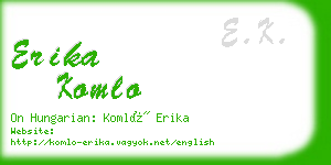 erika komlo business card